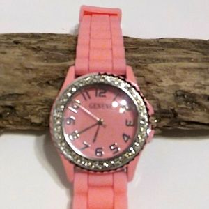 Nwot Geneva Pink Crystal Watch